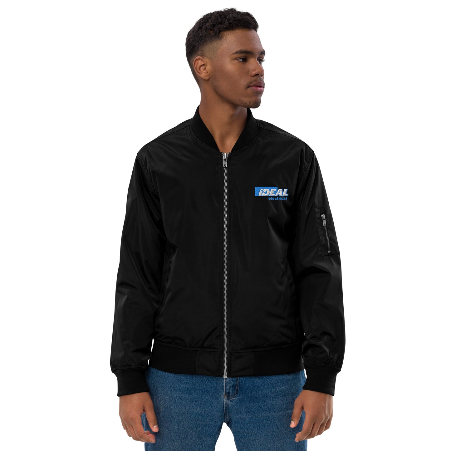 Chaqueta bomber con logotipo de la marca IDEAL Electrical (unisex)