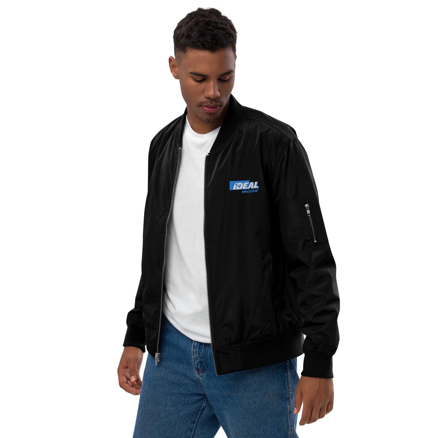Chaqueta bomber con logotipo de la marca IDEAL Electrical (unisex)