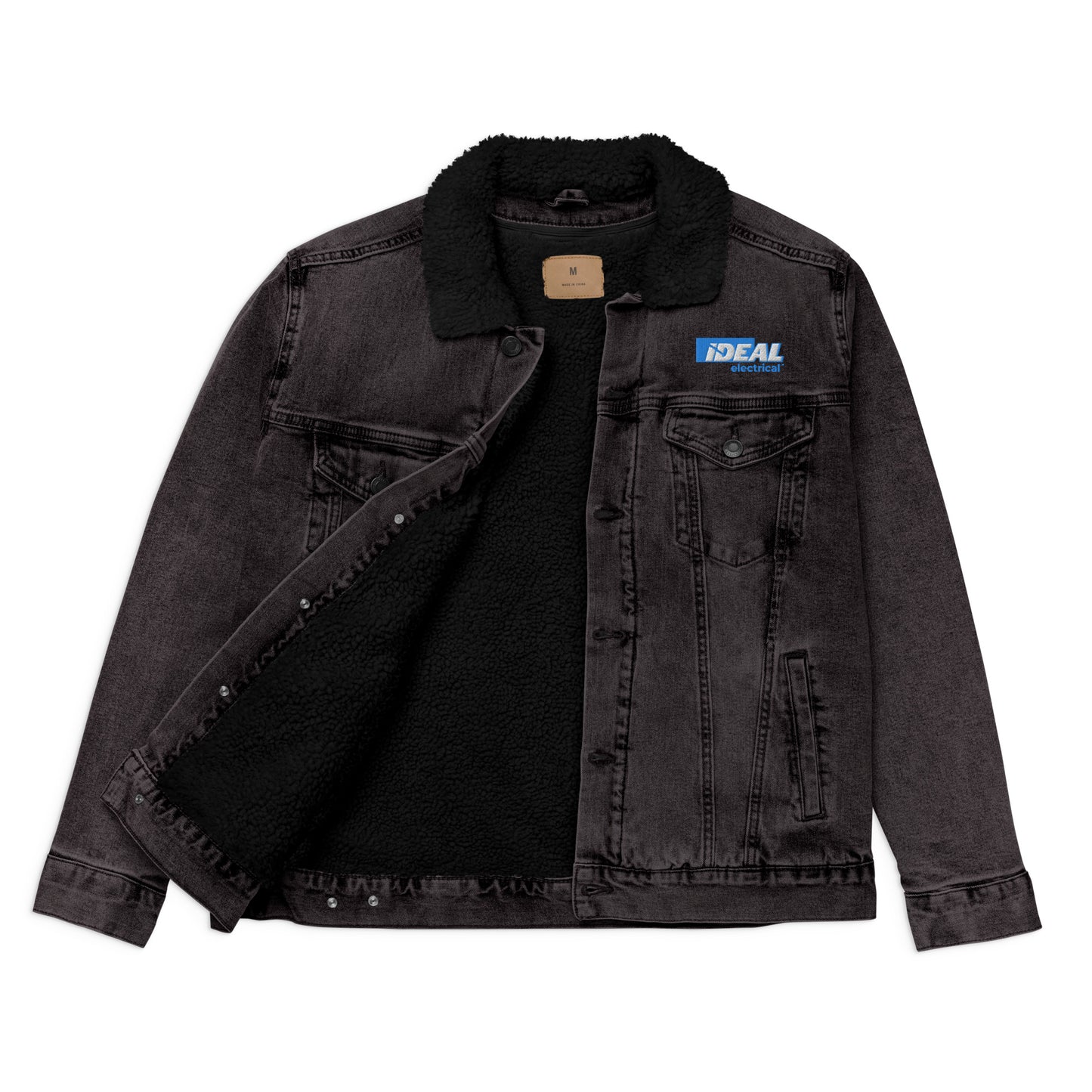 Veste en jean Sherpa de marque IDEAL Electrical avec logo (unisexe)