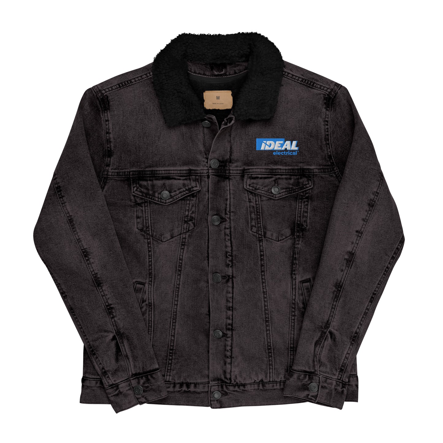 Veste en jean Sherpa de marque IDEAL Electrical avec logo (unisexe)