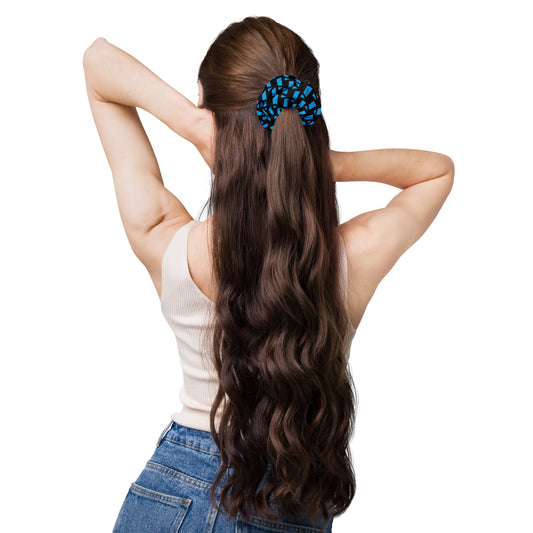 IDEAL Electrical Recycled Black Scrunchie with Blue Brand Mark