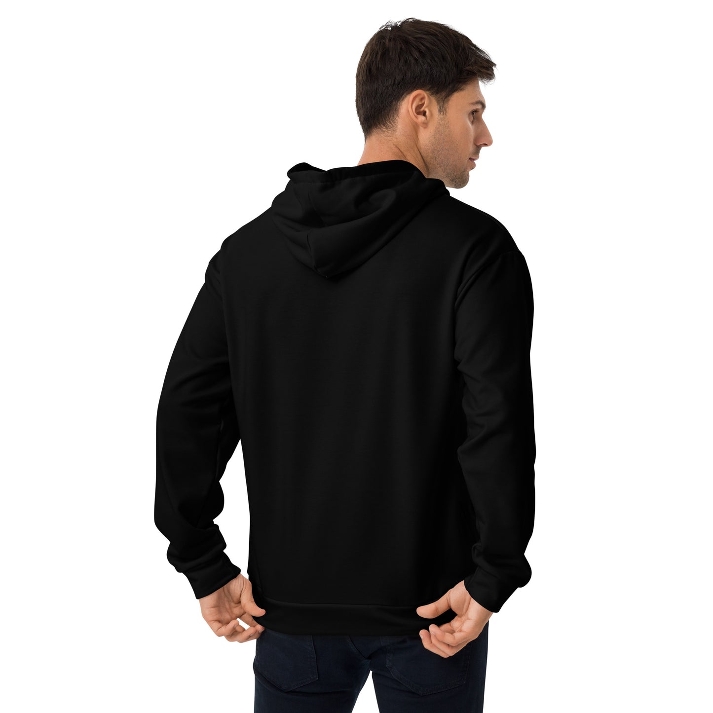 Sudadera con capucha suave IDEAL Electrical negra con marca azul (unisex)