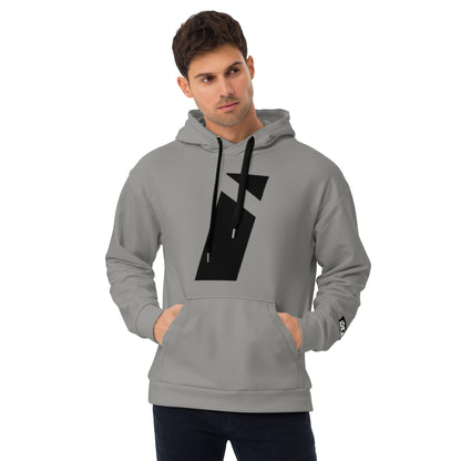 Sudadera con capucha suave IDEAL gris eléctrico con marca negra (unisex)