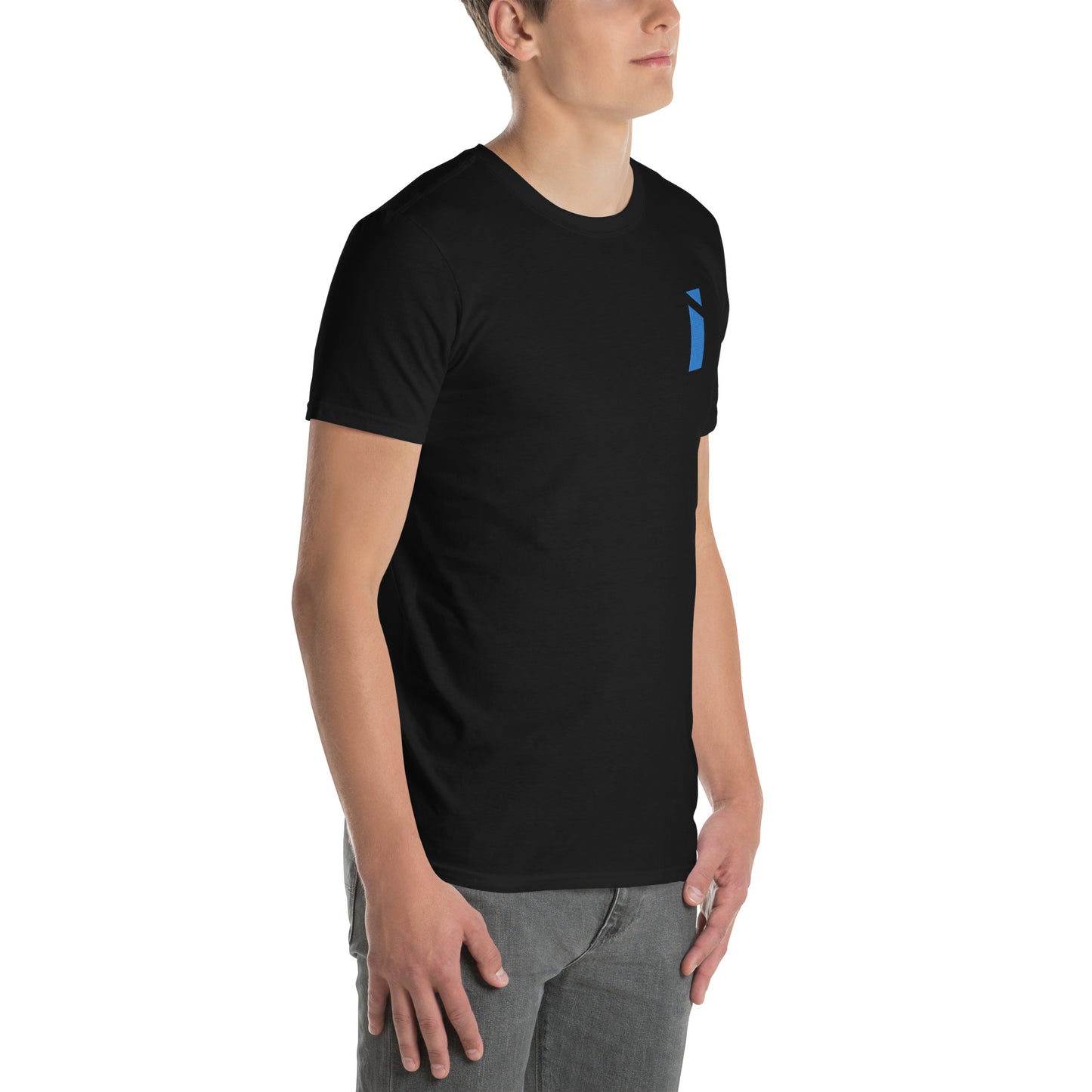 T-shirt électrique doux IDEAL avec logo brodé bleu (unisexe)