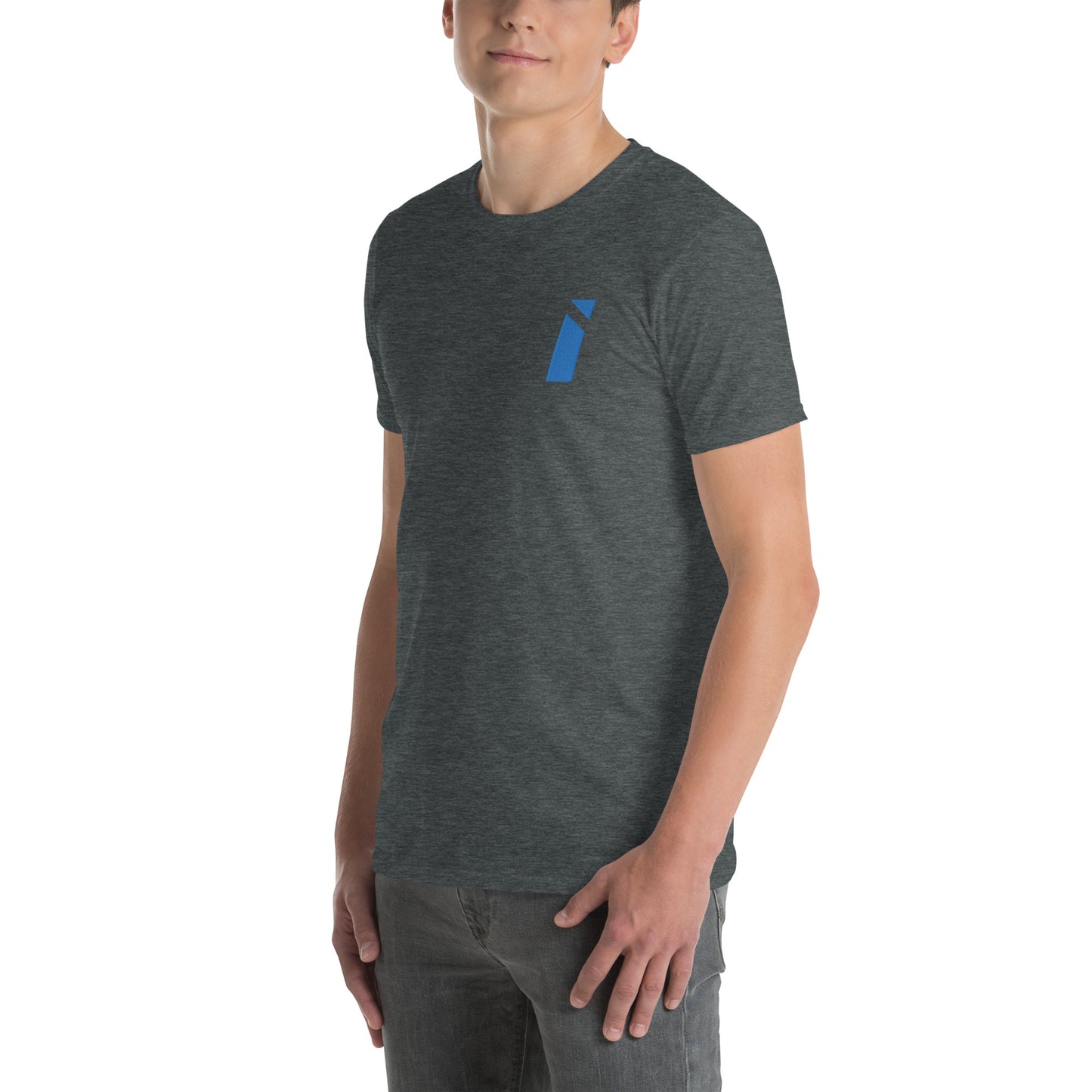 T-shirt électrique doux IDEAL avec logo brodé bleu (unisexe)