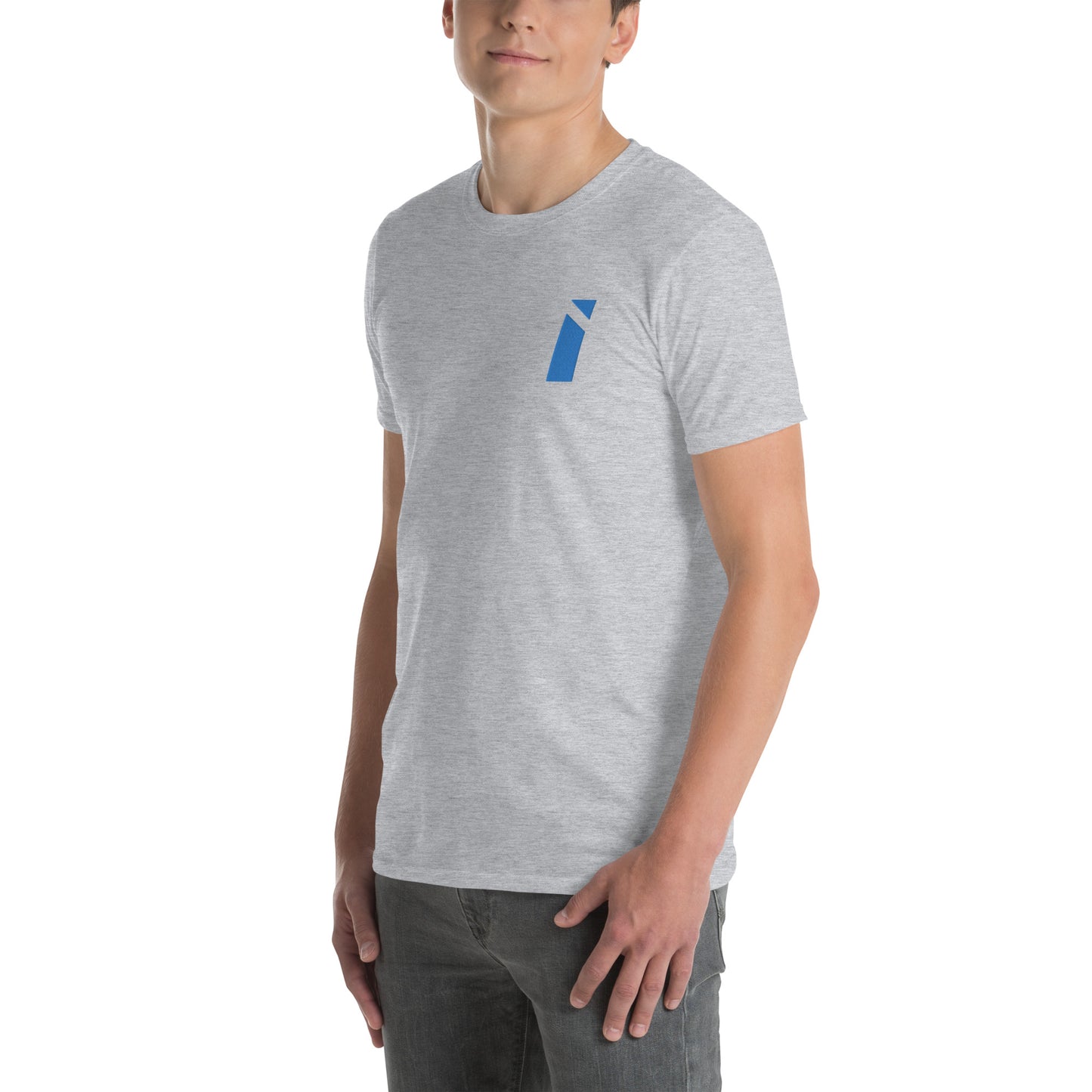 T-shirt électrique doux IDEAL avec logo brodé bleu (unisexe)