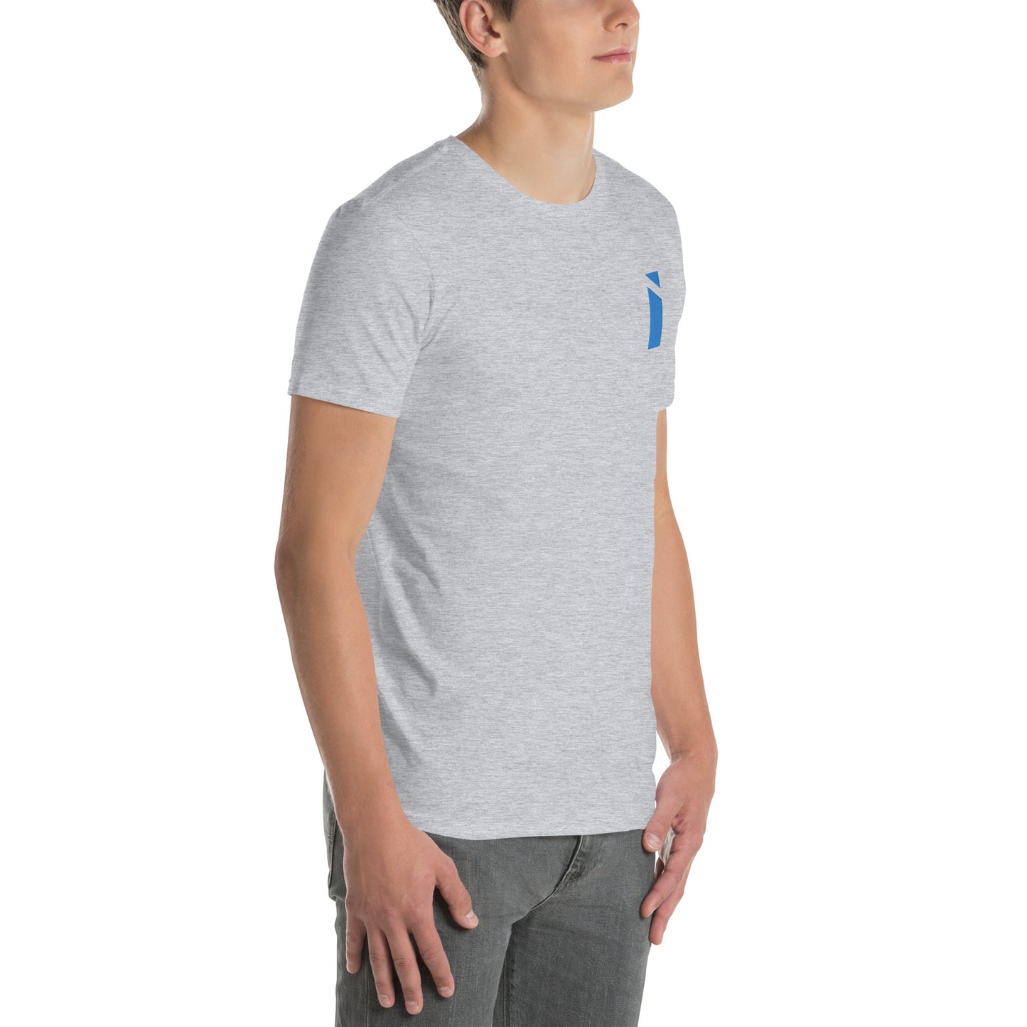 T-shirt électrique doux IDEAL avec logo brodé bleu (unisexe)