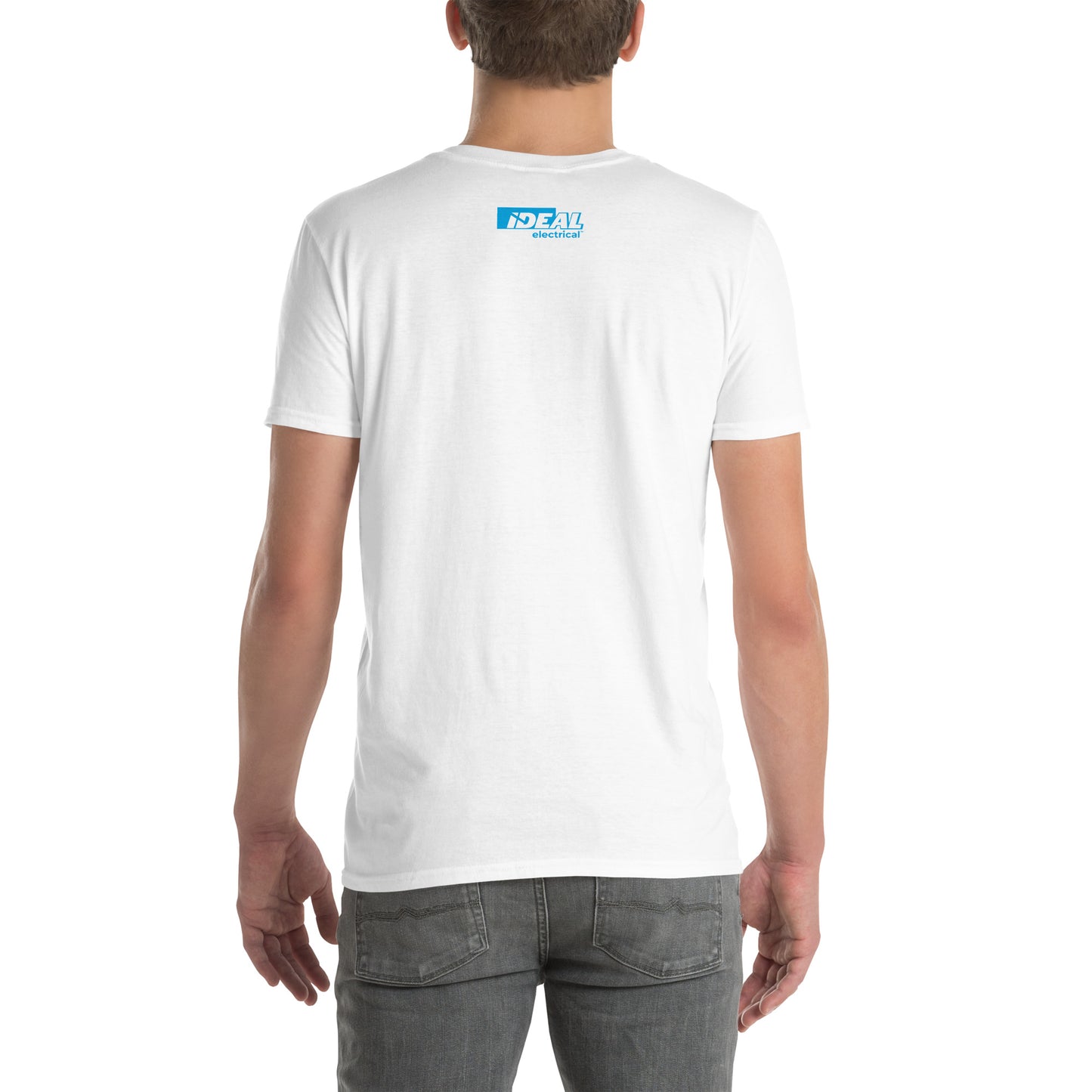 T-shirt électrique doux IDEAL avec logo brodé bleu (unisexe)