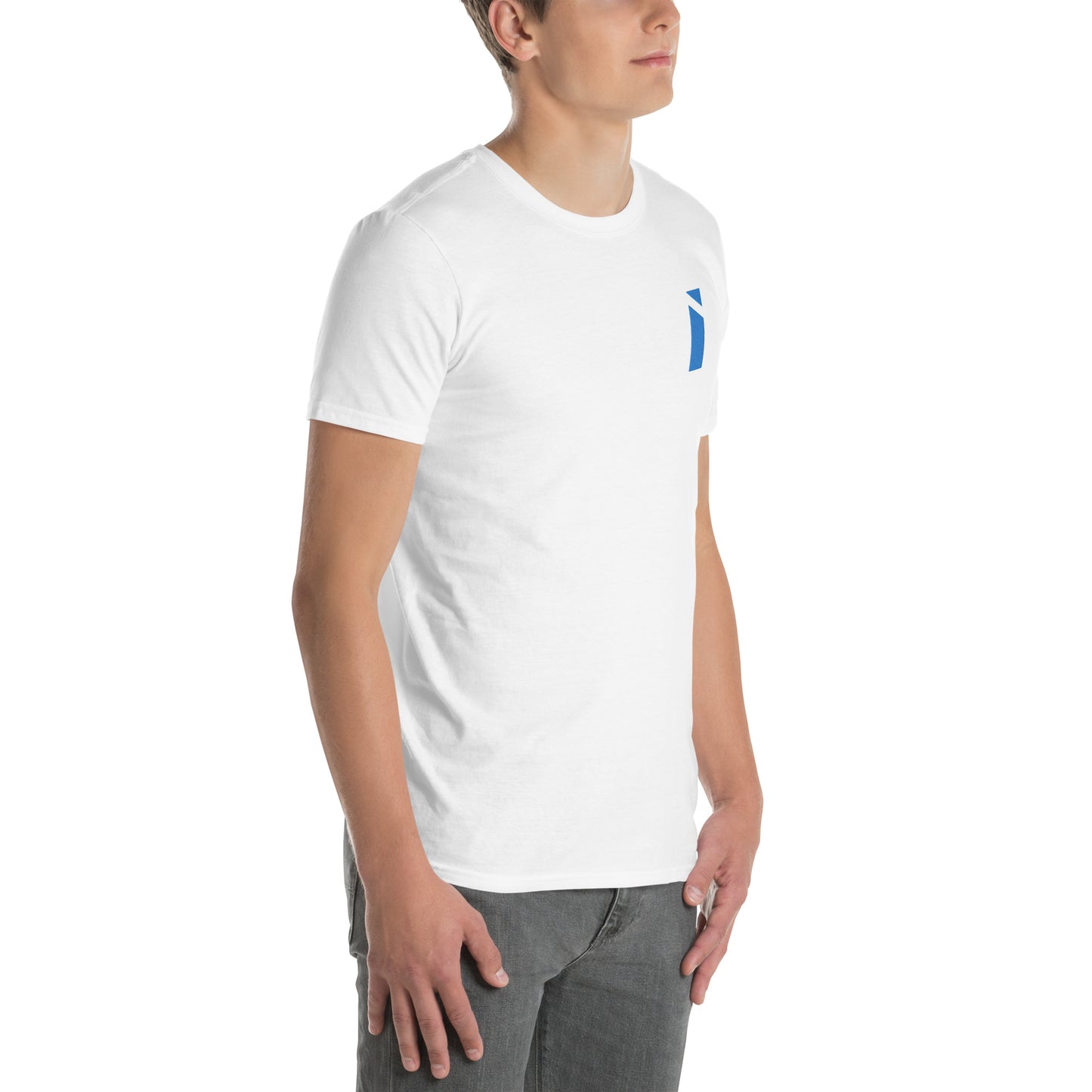 T-shirt électrique doux IDEAL avec logo brodé bleu (unisexe)