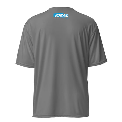 Camiseta de secado rápido eléctrica IDEAL con marca azul (unisex)