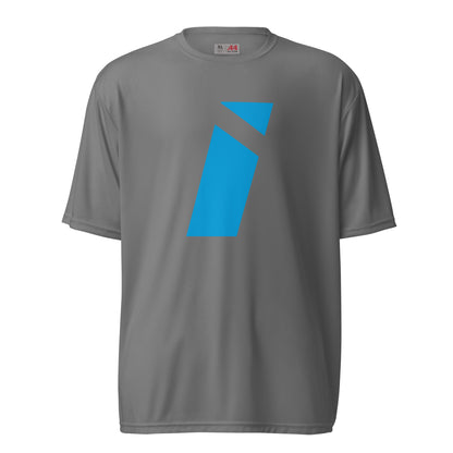 Camiseta de secado rápido eléctrica IDEAL con marca azul (unisex)